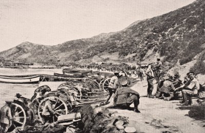 Australische Truppen an der Anzac-Bucht, Gallipoli-Halbinsel, Türkei, 1915, aus 